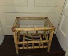 Vintage Bamboo Frame Glass Topped Coffee/Side Table