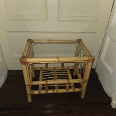 Vintage Bamboo Frame Glass Topped Coffee/Side Table