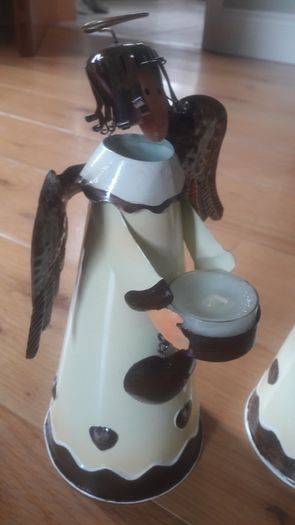 Pair of delightful Christmas Angel tealight holders