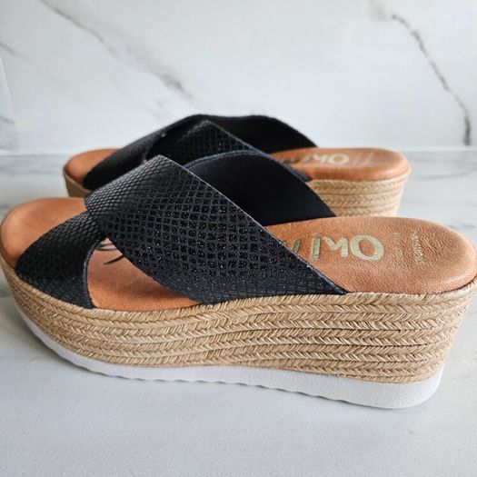Oh my Sandals Spanish real leather platform sliders wedges RRP 75 euro size UK 5 new & boxed