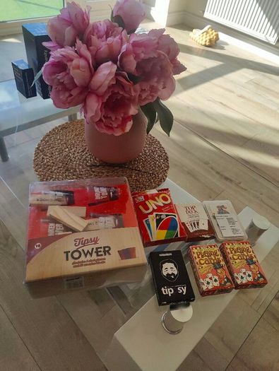 QUICK SALE (Moving out SALE): Party Games & Playing Cards Bundle - Tipsy Tower, UNO, and More