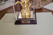 Arabian teapot in display case