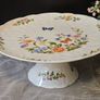 Aynsley Cottage Garden Fine Bone China Footed Cake Stand Floral Butterfly Image 2
