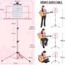 Sheet Music Stand Metal Portable with Carrying Bag, Sheet Music Folder, Projector Stand, Portable Podium Stand, Laptop Stand Pink Image 5