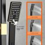 Luxury Black & Golden Square Shower Head Set - Wall-Mounted, Full Copper with Extended Pole, 4 Adjustable Settings for Ultimate Bathing Experience , brand new Image 2