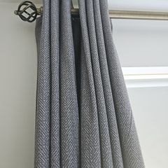Grey Blackout Eyelet Curtains