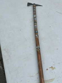 Rare unusual walking stick. Pickle AXE ice AXE. 38in long