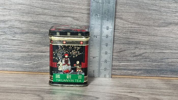 oriental asian vintage X3 empty tea tin set container collectables