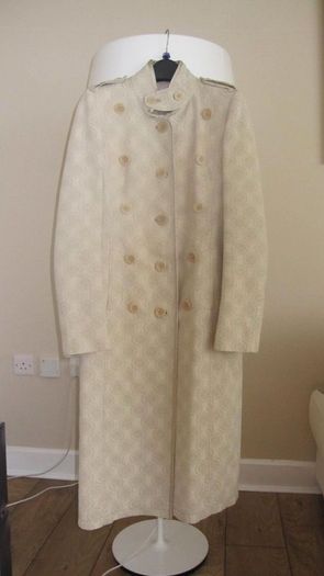 Stunning Karen Millen Military Style Coat Beige Grey Size UK 8