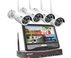 8CH 3MP Wireless Security Cameras Kit Outdoor Waterproof IP Camera Surveillance CCTV System Set with 10.1" Monitor NVR