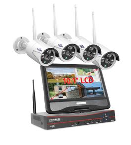 8CH 3MP Wireless Security Cameras Kit Outdoor Waterproof IP Camera Surveillance CCTV System Set with 10.1" Monitor NVR