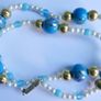 Vintage Hand Painted Bead Necklace or Bracelet length 19" Image 8