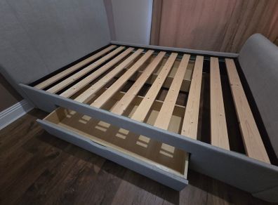 King Size, Grey Lucia Upholstered Bed Frame
