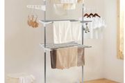 BRAND NEW Household Laundry Drying Rack Three-layer Foldable Clothes Drying Rack Stainless Steel Adjustable Clothing Storage Racks