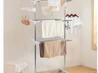 main image for ad BRAND NEW Household Laundry Drying Rack Three-layer Foldable Clothes Drying Rack Stainless Steel Adjustable Clothing Storage Racks