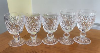 Selection Of Vintage Waterford Crystal Sherry Glasses