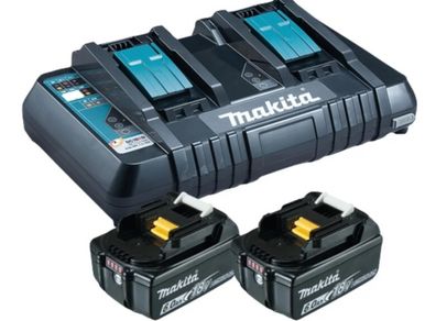 MAKITA DC18RD Double Charger & 2 x BL1860B 18V Battery 6Ah Set