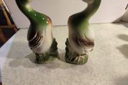 SET OF 2 Rare find,  Kitsch 1960s Green Mallard Duck Figure, Figurine, Ornament - Vintage Ceramic
