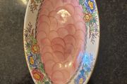 1920s Maling oval dish in Peony Rose
