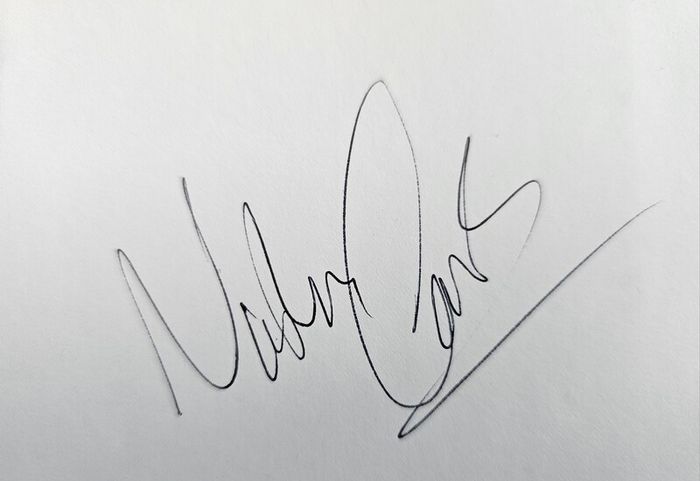 Nathan Carter signed white card