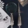Nostalgic Desk Set In Antique Style. Desk Set Reading Magnifier Letter Opener Silver Magnifier Visual Aid Magnifying Glass Image 2