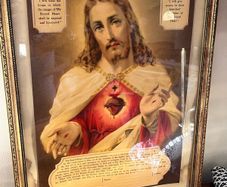Vintage Sacred Heart of Jesus Enthronement Framed Print  Catholic Religious Art