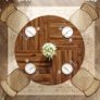 Round Dining Table With Metal Base Colour (Black Brown) Image 6