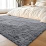 Fluffy High Pile Rugs Living Room, Anti Slip Shaggy Soft Carpet, Machine Washable Modern Large Thick Area Rugs for Bedside, Kids Bedroom - Grey, 120 x 160 cm Image 4