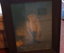 Vintage Portrait Young Boy Oil Painting on Canvas