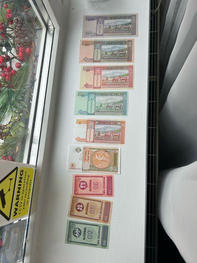 Mongolia, 9 Different Banknotes, All Crisp Unc!