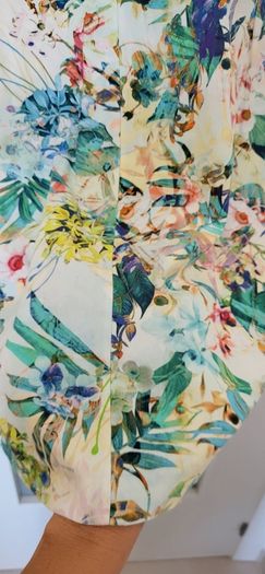GIOVANE floral dress with bright zips detail Sz 46 (Fit 18 UK)  - Rrp 99