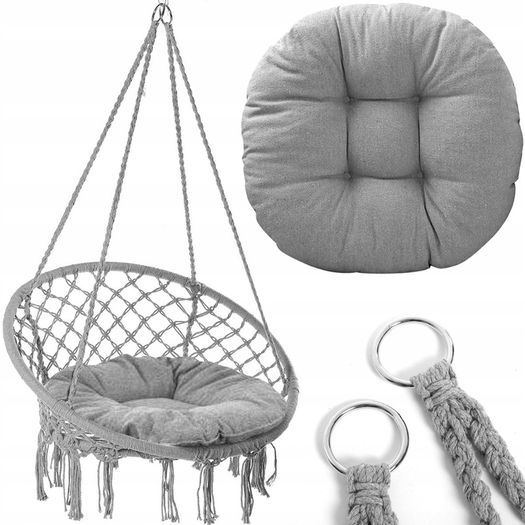 NEW Black Tassels Hanging Chair Hammock with Cushion