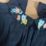 Brand new oasis black silk crepe top embroidered collar Image 3