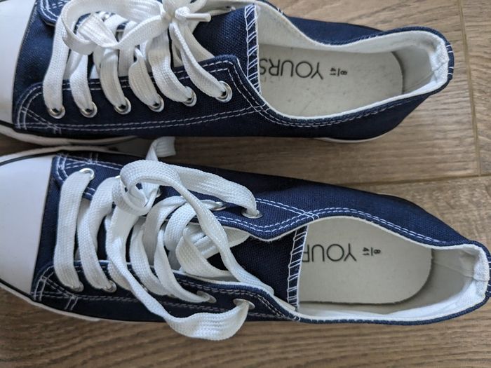 Navy Canvas Trainers size 8
