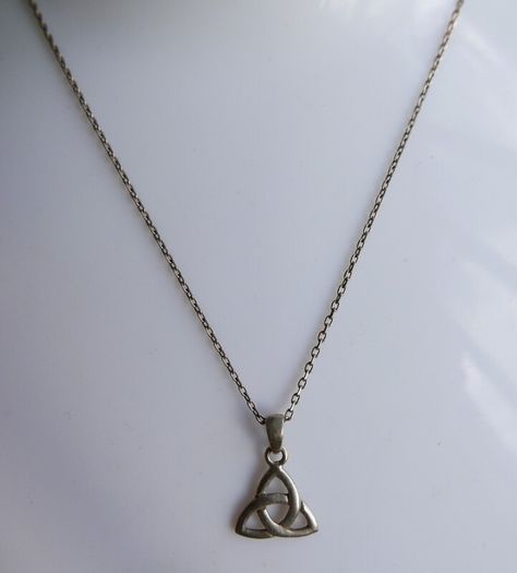 Sterling Silver 925 Trinity Knot Celtic Pendant - Livior Necklace 18" - 2,11g