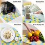All-Purpose Dish Drying Mat Absorbent 46x42 cm, PU Leather Kitchen Drying Mat, Draining Board Mats, Placemats Bar Mats Sink Mat for Kitchen Counter, Coffee Machines and Tables (Fresh Lemon) Image 3