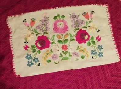 Handmade Vintage Embroidered Pillow Cover