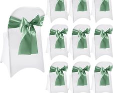 Folding Chair Stretch Covers with green sash - 40 in total. Never opened