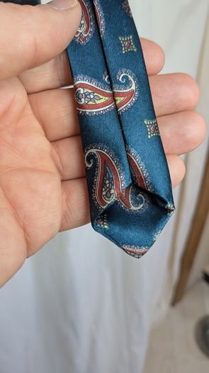 Christian Dior Monsieur Tie Blue Paisley Silk Vintage Designer Mens Necktie