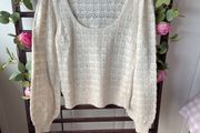 jumper asos cream lace long sleeve jumper size 10