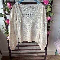 jumper asos cream lace long sleeve jumper size 10