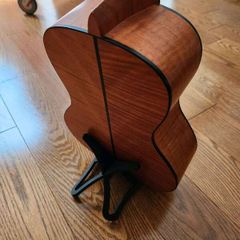 Ultra Lightweight Folding Travel Guitar Stand Portable Universal Instrument Holder for Acoustic Electric Classical Bass Folk Flamenco Travel Guitar Ukulele Mandolin Banjo Compact Collapsible Floor Display Rack with Protective Foam Padding Anti Slip Rubber