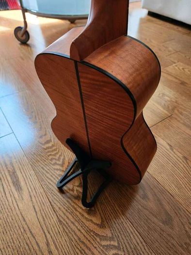 Ultra Lightweight Folding Travel Guitar Stand Portable Universal Instrument Holder for Acoustic Electric Classical Bass Folk Flamenco Travel Guitar Ukulele Mandolin Banjo Compact Collapsible Floor Display Rack with Protective Foam Padding Anti Slip Rubber