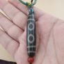 Vintage 2 Eyes Himalayan Tibetan Unique Pattern Agate Dzi Bead Image 8