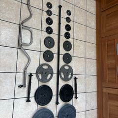 Full Weightlifting Gym Weights And Bars Set, Complete Collection!