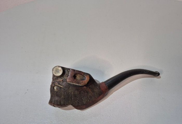 Vintage Estate Pipe Collection with Solid Wood Display Rack