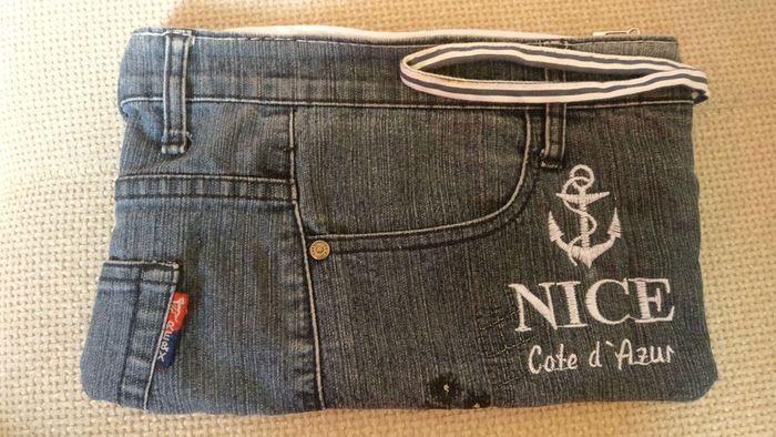 Brand new, denim NICE vanity bag