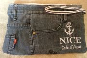Brand new, denim NICE vanity bag