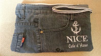 Brand new, denim NICE vanity bag