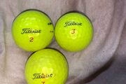 3 Yellow Tiltiest Pro V golf balls